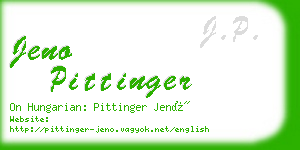 jeno pittinger business card